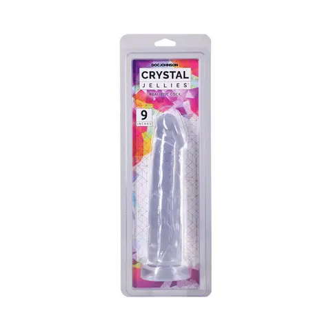 Crystal Jellies Realistic Cock 9 in. in Clear