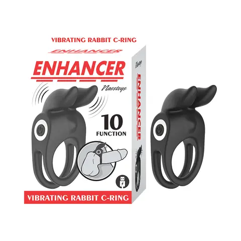 Enhancer Vibrating Rabbit C-Ring Black