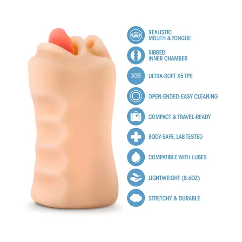 X5 Men Oral Anne Mouth Stroker Beige