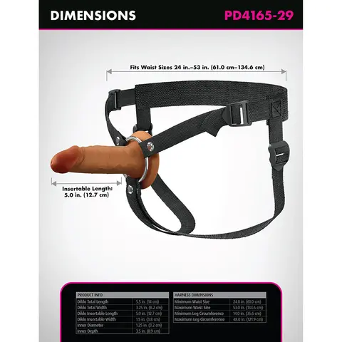 Fantasy X-Tensions Elite Silicone Hollow Strap-On Dual Density 5 in. in Brown