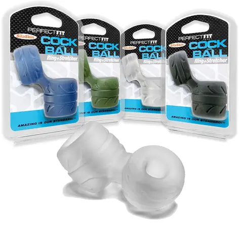Perfect Fit Cock + Ball Ring & Stretcher in Clear