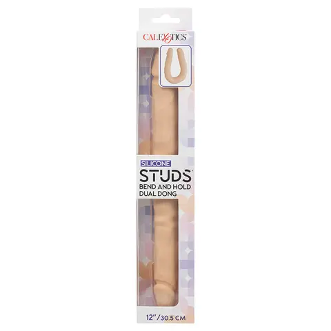 Silicone Studs Bend and Hold Dual Dong Ivory 12 in.