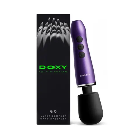 Doxy Go Travel-Sized Wand Massager in Purple