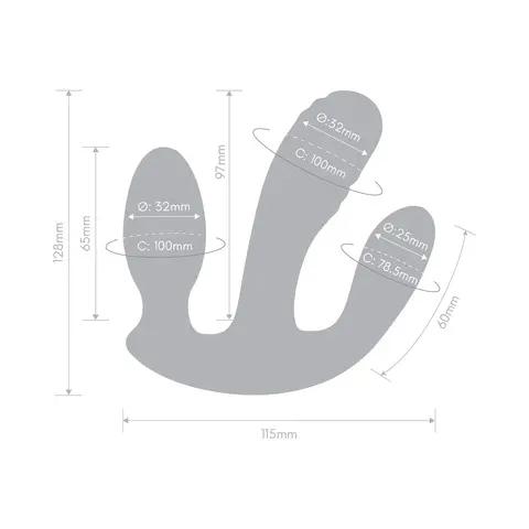 Together Blended Pleasure Remote Controlled Triple-Pronged Vibrator
