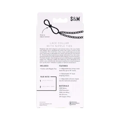 Sportsheets Sex & Mischief Lace Collar with Nipple Ties