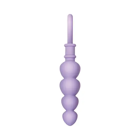 Evolved Sweet Treat Heart-Shaped Beaded Silicone Anal Plug Light Purple