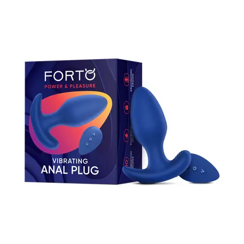 Forto Vibrating Anal Plug in Blue