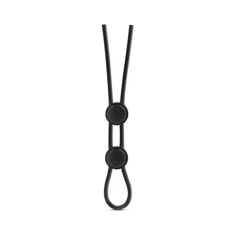 Stay Hard Silicone Double Loop Lasso/Bolo Cockring in Black