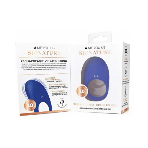 Me You Us Signature The Vibrating Couples Ring in Blue