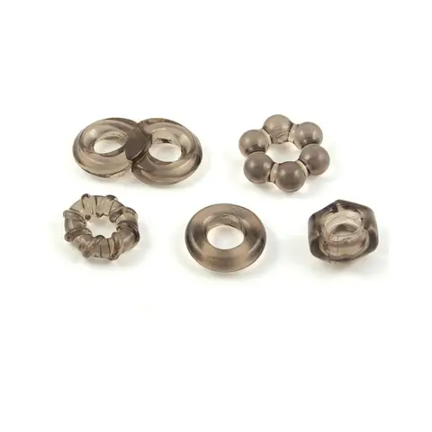 Enhancer Five Piece Cock Ring Set in Black