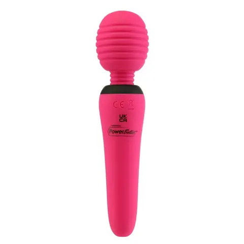 PalmPower Groove Rechargeable Silicone Mini Wand Massager Fuchsia