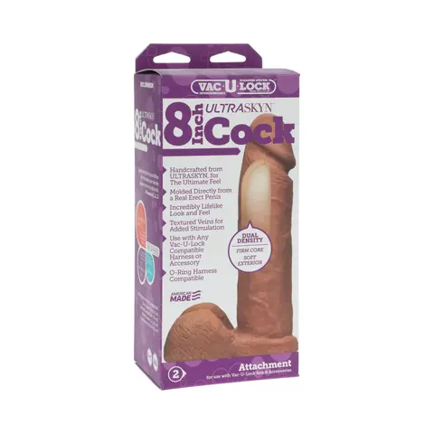Vac-U-Lock - 8-Inch ULTRASKYN Cock in Brown