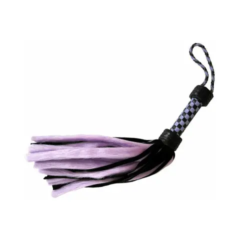 Suede & Fluff Mini Flogger in Purple