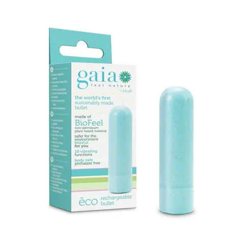Gaia Eco Rechargeable Bullet Vibrator in Aqua