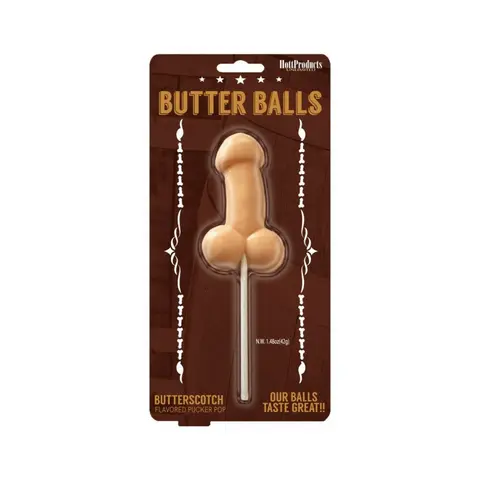 Butter Balls Butterscotch Flavored Pecker Pop