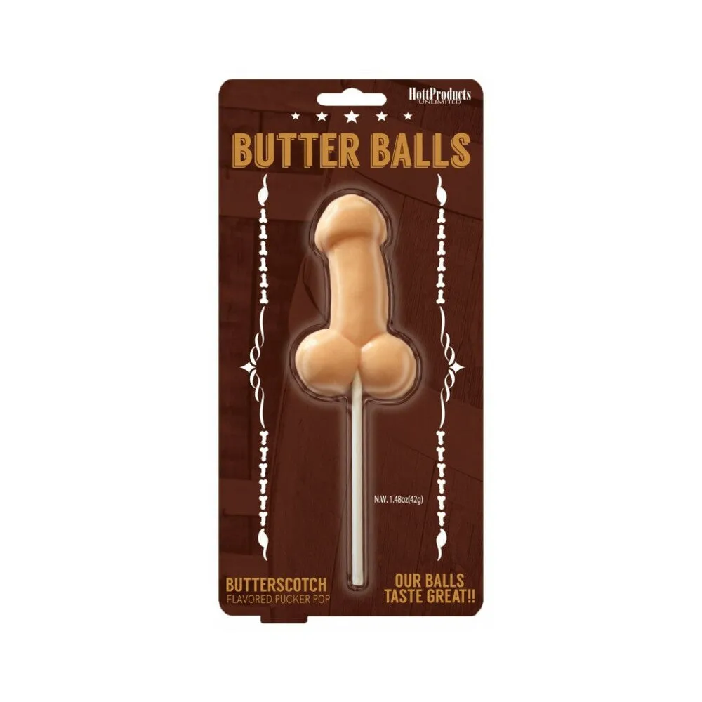 Butter Balls Butterscotch Flavored Pecker Pop