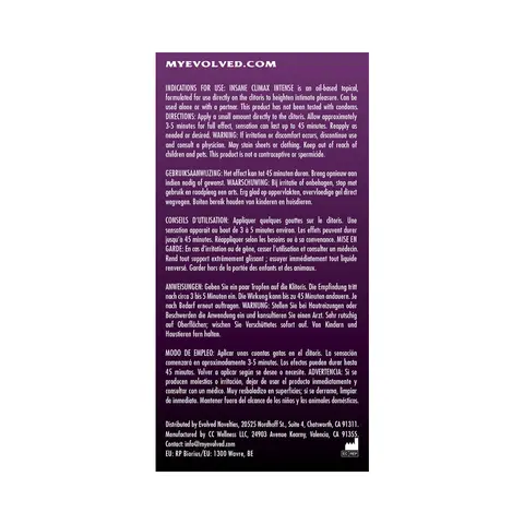 Evolved Insane Climax Intense Clitoral Stimulant 0.34 oz.
