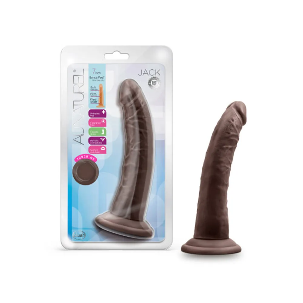 Au Naturel Jack 7 in. Posable Dual Density Dildo in Brown
