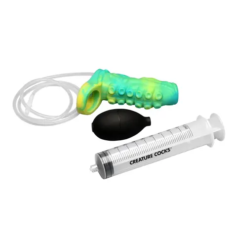 Creature Cocks Siphon Tentacle Squirting Silicone Penis Enhancer in Green