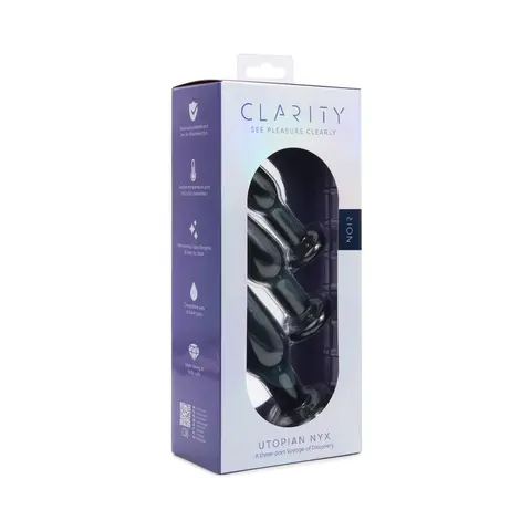 Clarity Utopian Nyx Noir Glass Plug Set
