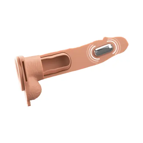 Fantasy X-Tensions Elite Vibrating Hollow Silicone Strap-On 8 in. in Light