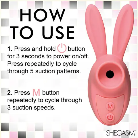 Shegasm Sucky Bunny Clit Stimulator in Pink