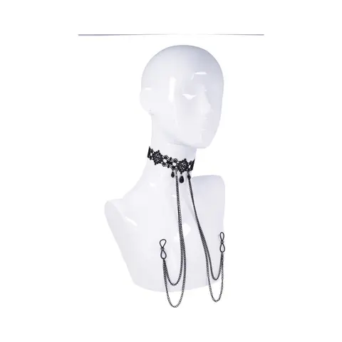 Sportsheets Sex & Mischief Lace Collar with Nipple Ties