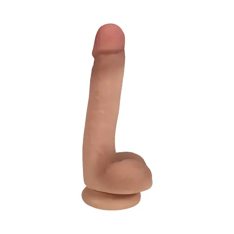 Curve Toys Easy Riders 7 in. Dual Density Dildo with Balls & Suction Cup in Beige