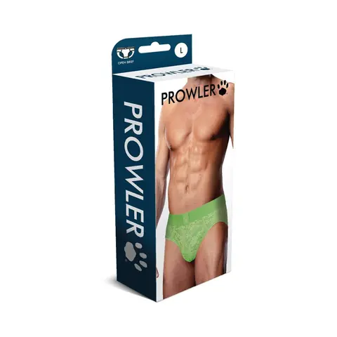 Prowler Lace Open Back Brief Neon Green L