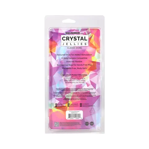 Crystal Jellies 7.5 in. Dong in Rainbow