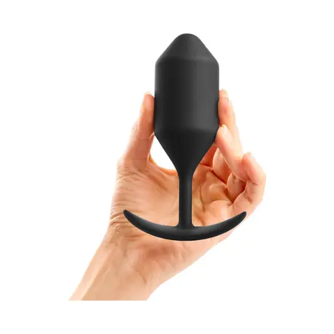 b-Vibe Snug Plug 4 Weighted Silicone Anal Plug in Black