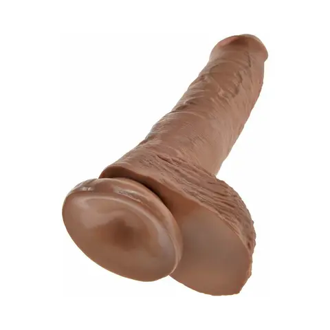 King Cock 10 in. Cock With Balls Realistic Suction Cup Dildo in Tan