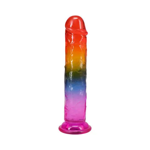 Crystal Jellies 7.5 in. Dong in Rainbow