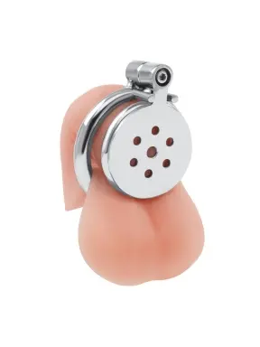stainless steel flat inverted chastity cage