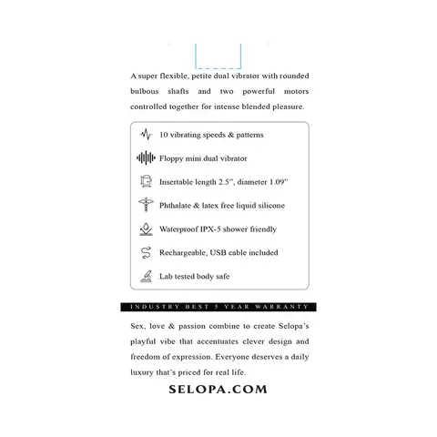 Selopa My Buddy Floppy Mini Dual Vibrator Pink