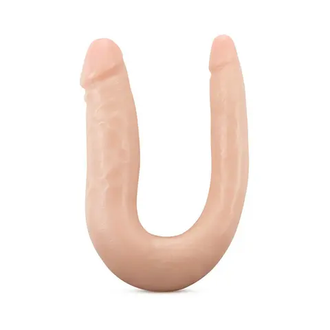 Dr. Skin Mini Double Dong Realistic 12 in. Dual-Ended Dildo in Beige
