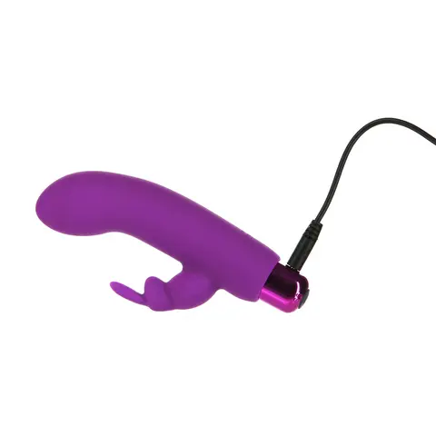 Powerbullet Alice's Bunny Rechargeable Bullet Vibrator with Silicone Rabbit Sleeve in Purple