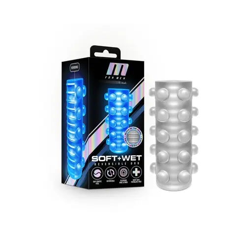M for Men Soft + Wet Reversible Orb Glow in the Dark Self-Lubricating Stroker Frosted
