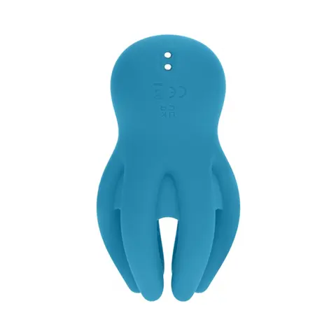 LEVELZ Digital Vibrating Silicone Penis Head Stimulator with Tentacles in Teal
