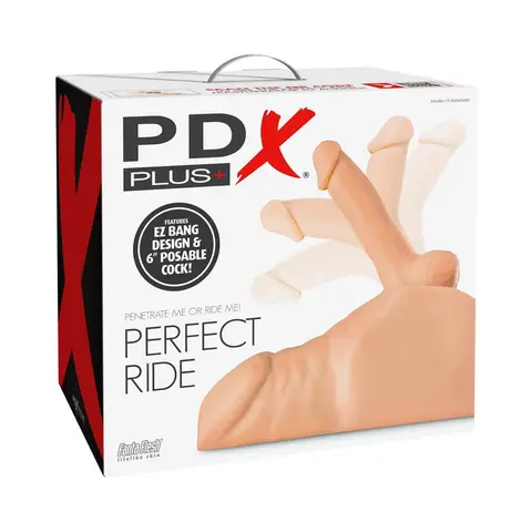 PDX Plus Perfect Ride Anal Masturbator With 6 in. Posable Dildo in Beige