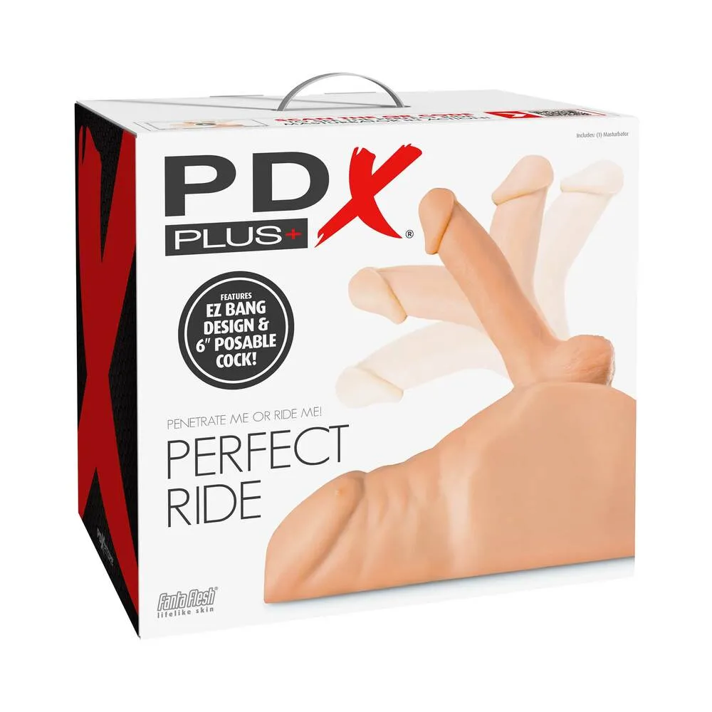 PDX Plus Perfect Ride Anal Masturbator With 6 in. Posable Dildo in Beige