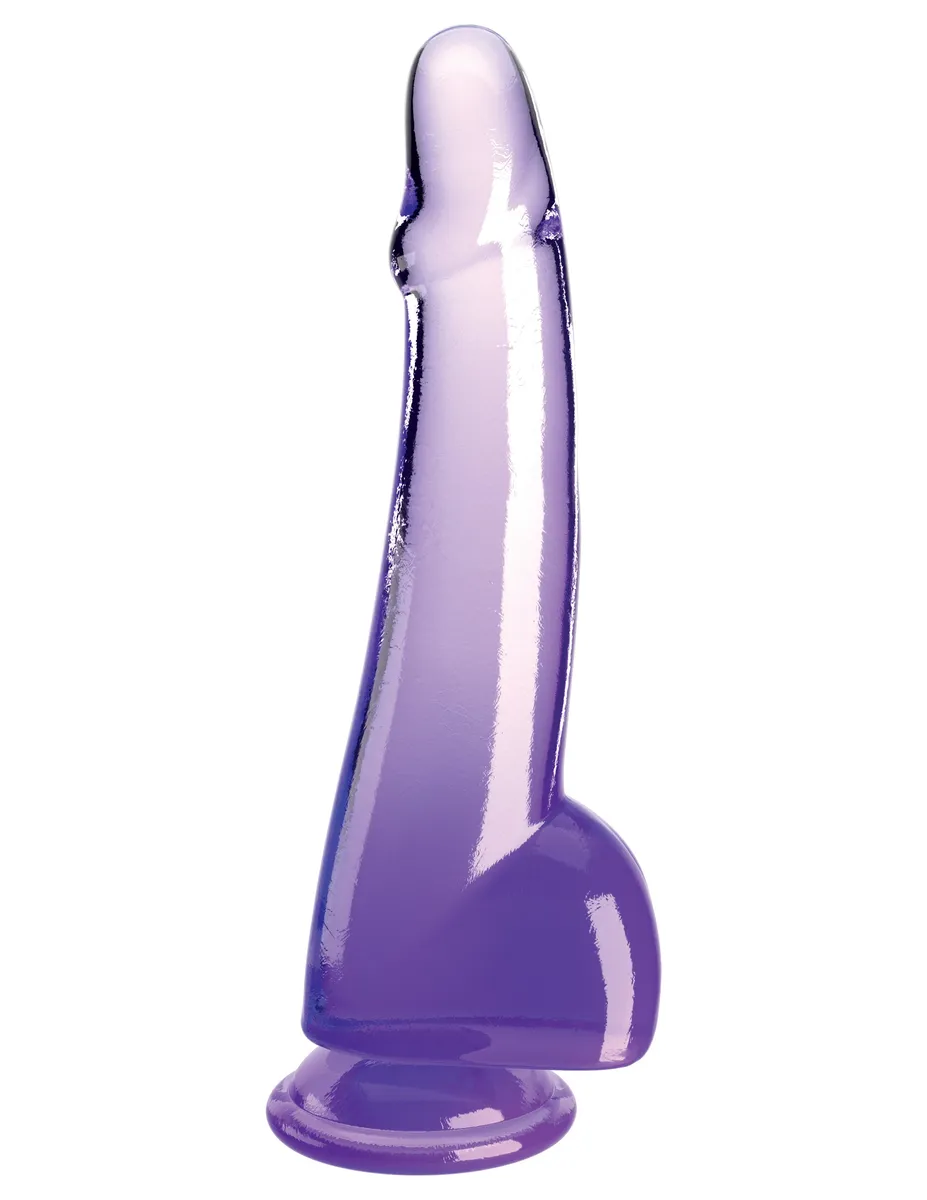 King Cock Clear 10" with Balls - Purple