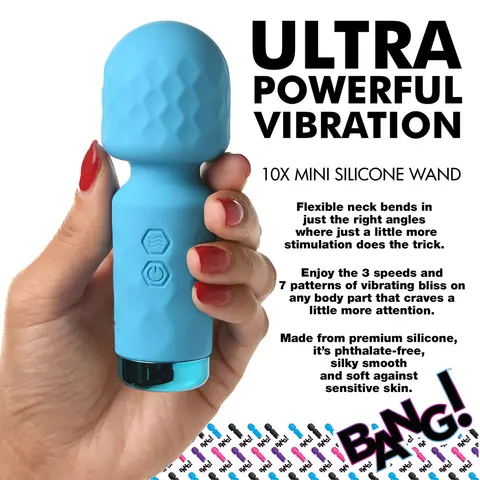 BANG! 10X Mini Silicone Wand in Blue