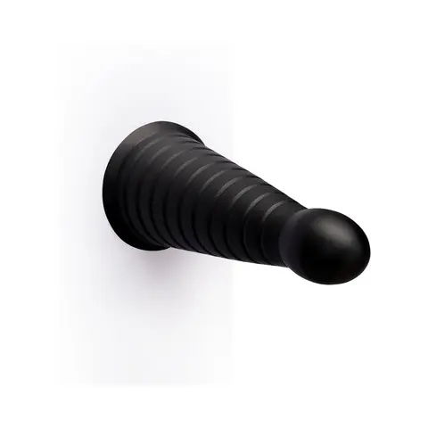b-Vibe Cone 10 in. Tapered & Ribbed Dildo with Suction Cup