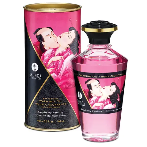 Shunga Aphrodisiac Warming Oil Raspberry Feeling 3.5 oz.