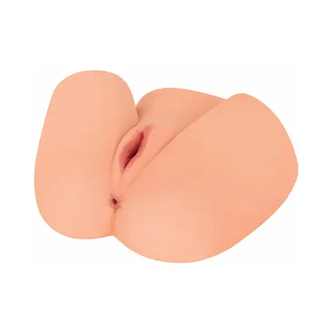 Curve Toys Mistress Perfect Fuck Zoe Jackhammer Vibrating Dual Entry Masturbator Beige