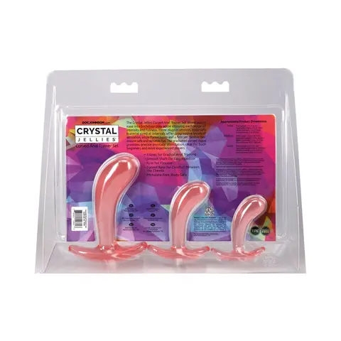 Crystal Jellies Curved Anal Trainer Set in Pink