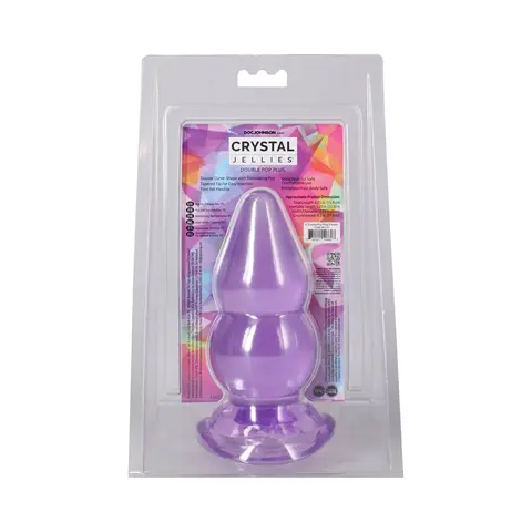 Crystal Jellies Double Pop Plug 6 in. in Purple