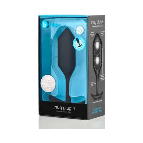 b-Vibe Snug Plug 4 Weighted Silicone Anal Plug in Black