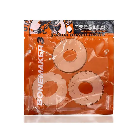 OxBalls Bonemaker 3-Pack Boner Cockring Kit FLEXtpr in Clear